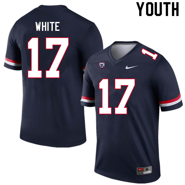 Youth #17 Jaden White Arizona Wildcats College Football Jerseys Sale-Navy
